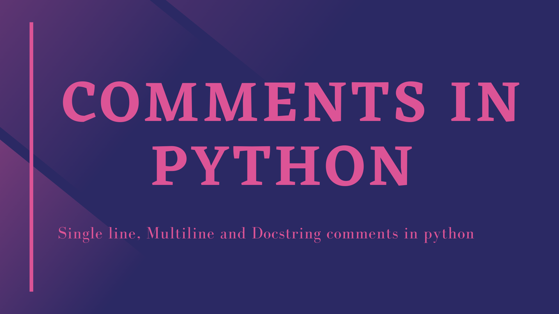 Comments in python