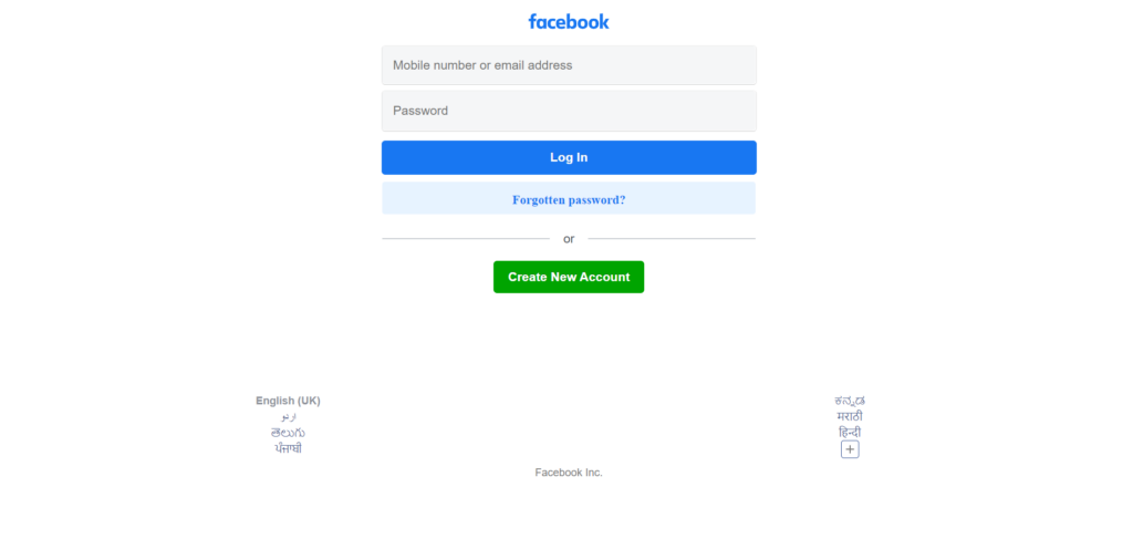 desktop login for Facebook touch