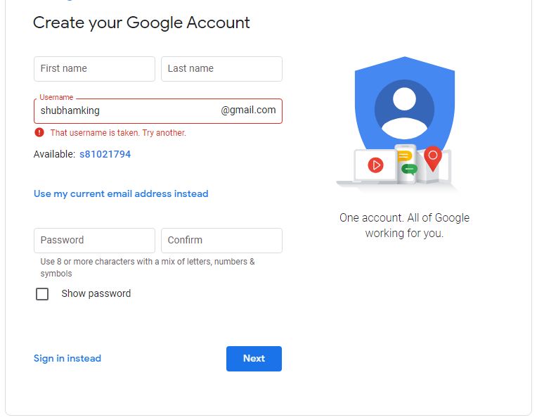 Gmail Account Availability Checker