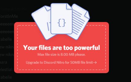 Discord Upload Failed