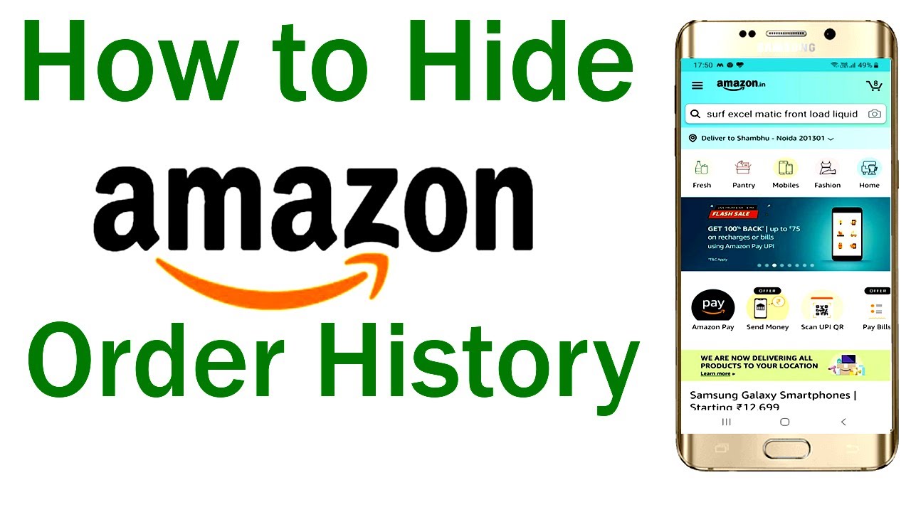 How to hide order on Amazon App
